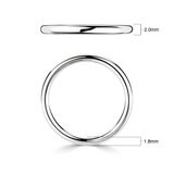 2.0mm Basic Court Wedding band. 18ct White Gold