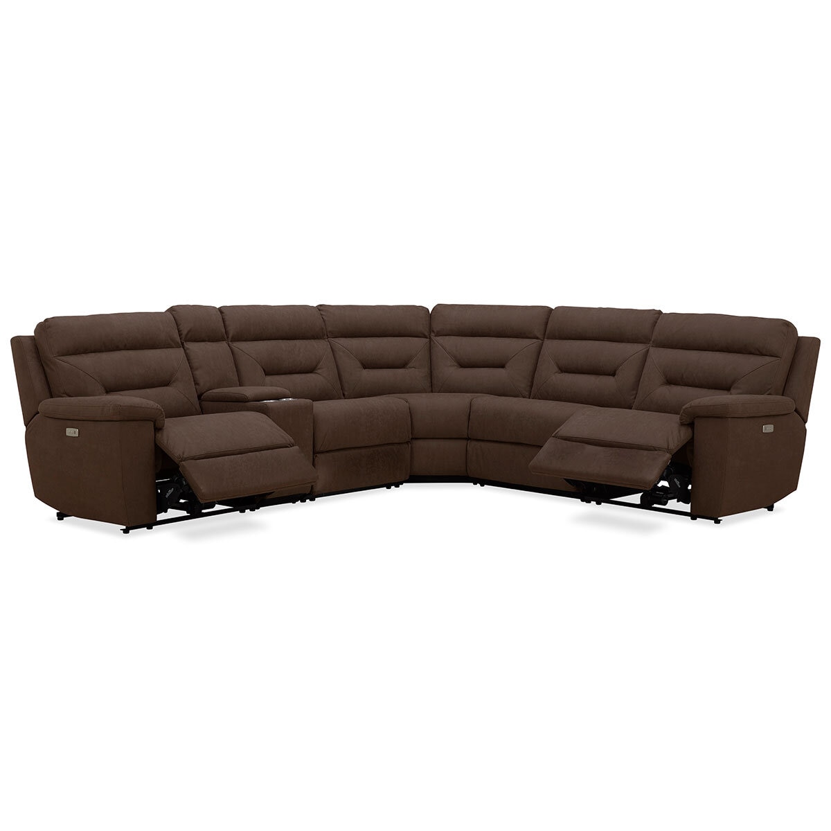 Gilman Creek Justin Brown Fabric Power Reclining Sectional Sofa
