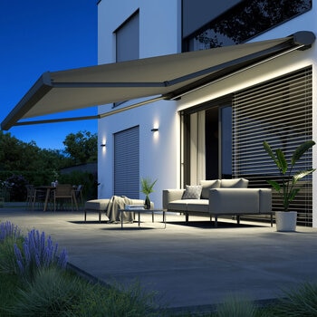 Olympus LED Awnings Athena Outdoor Patio Awning up to 2.5m Projection, Fully Installed
