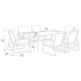 Tilham 7 Piece Cushioned Sling Dining Patio Set + Cover