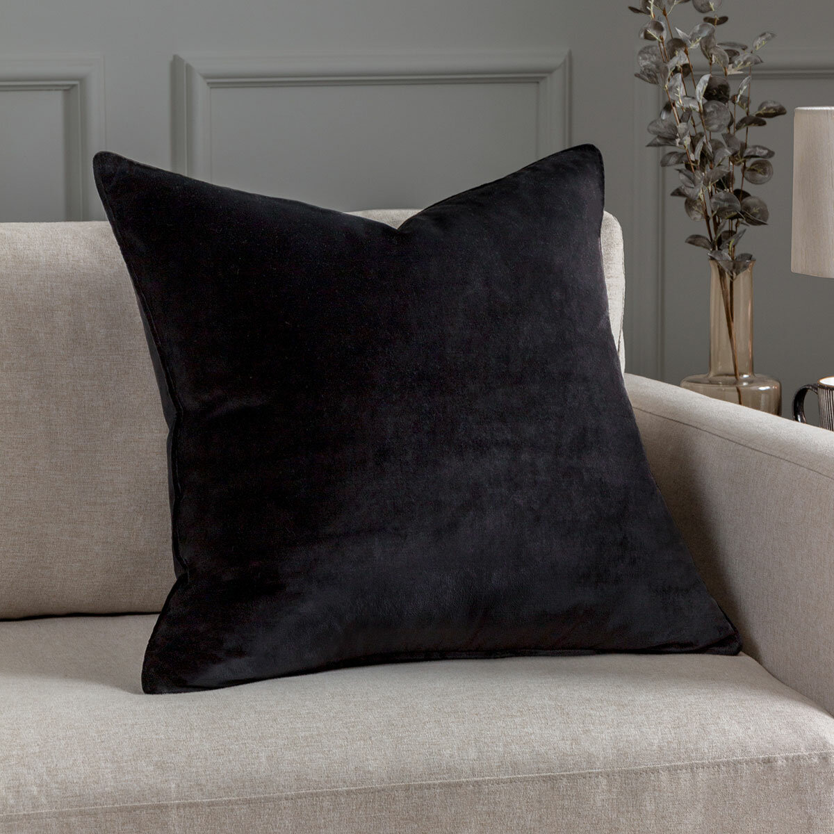 Paoletti Luxe Velvet Feather Fill Cushion 2 Pack in 5 Colours, 55 x 55 cm