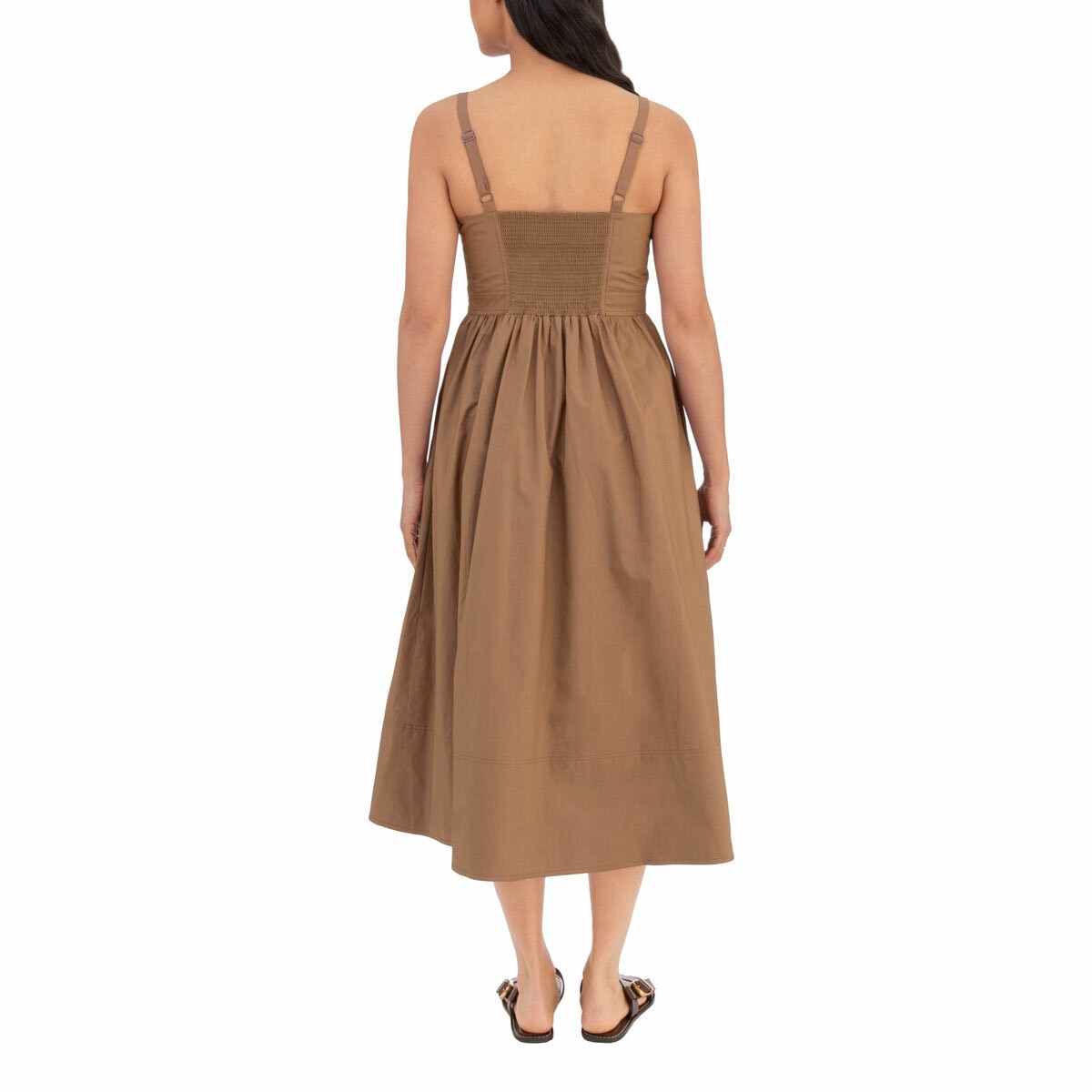 Wellworn Ladies Poplin Dress in Brown