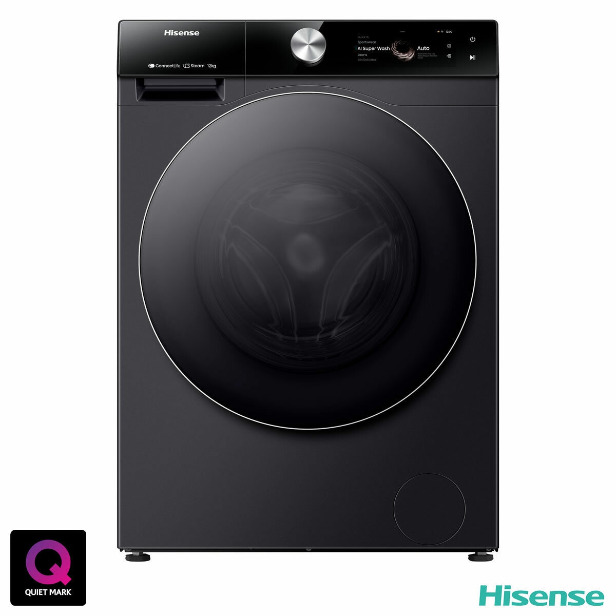 Hisense WF7S1247BB, 12kg, 1400rpm, Washing Machine A Rating in Black Hisense WF7S1247BB, 12kg, 1400rpm, Washing Machine A Rating in Black