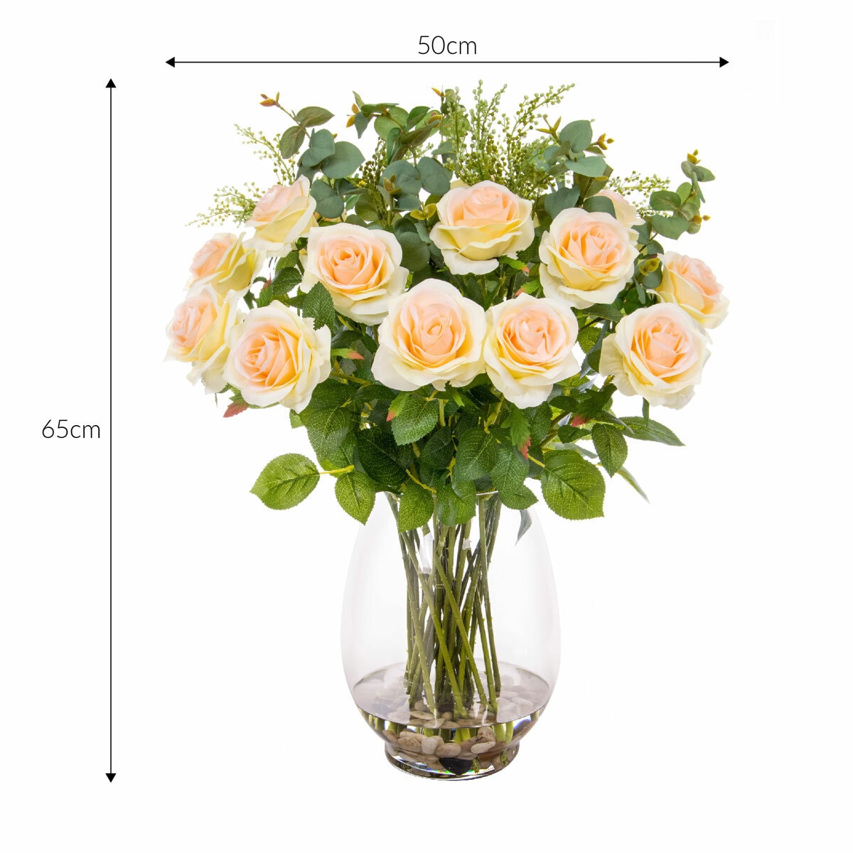 Rose in Vase Pink - DImensions
