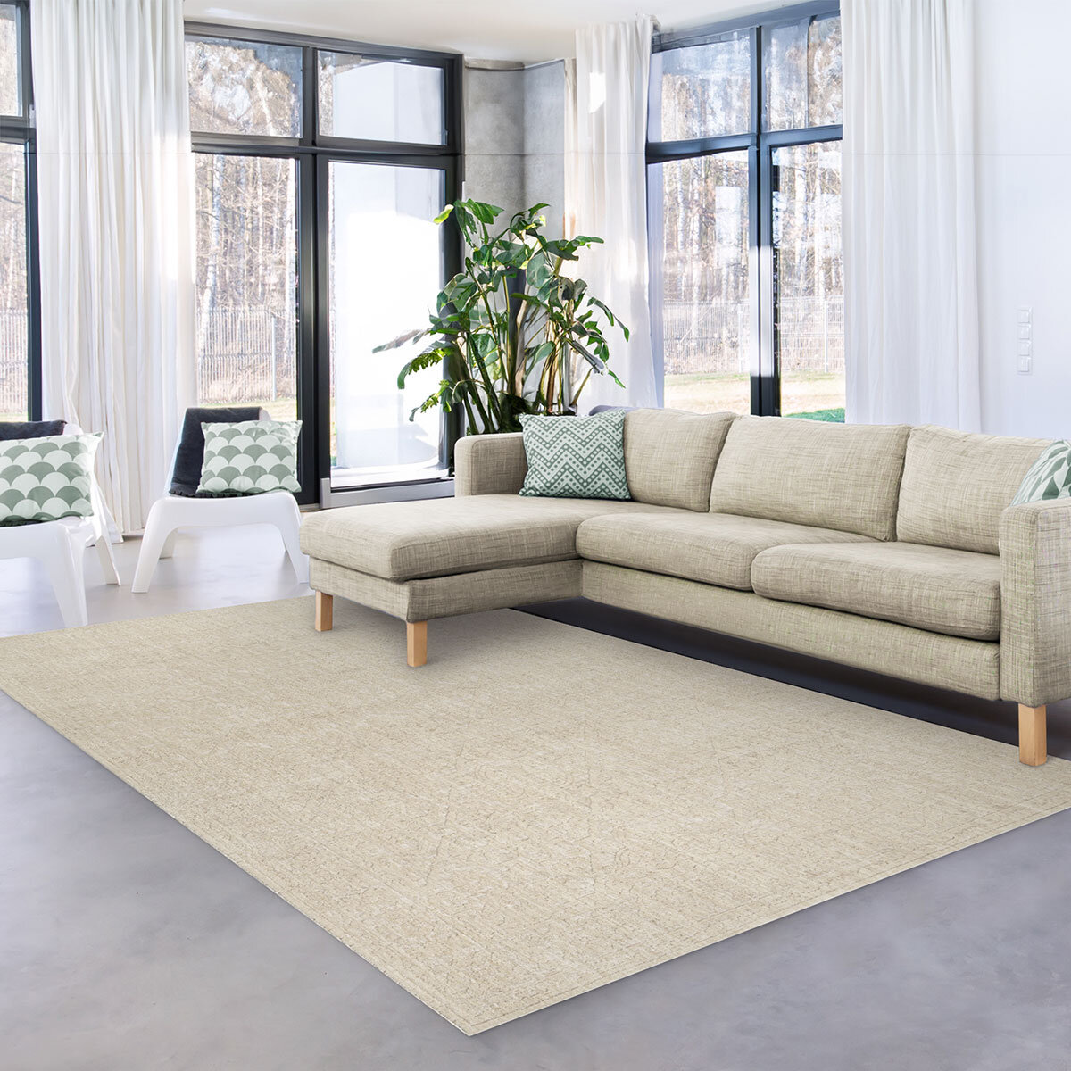 Avalon Area Rug in Cream, 200 x 274 cm