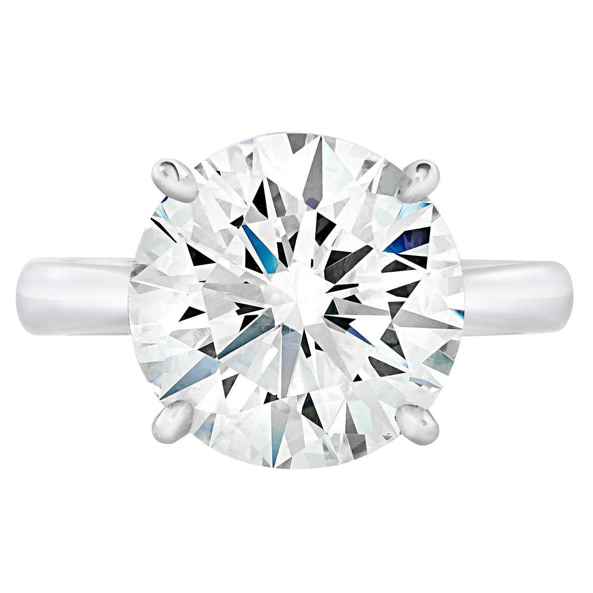 6.55ct Round Brilliant Cut Diamond Solitaire Ring, Platinum