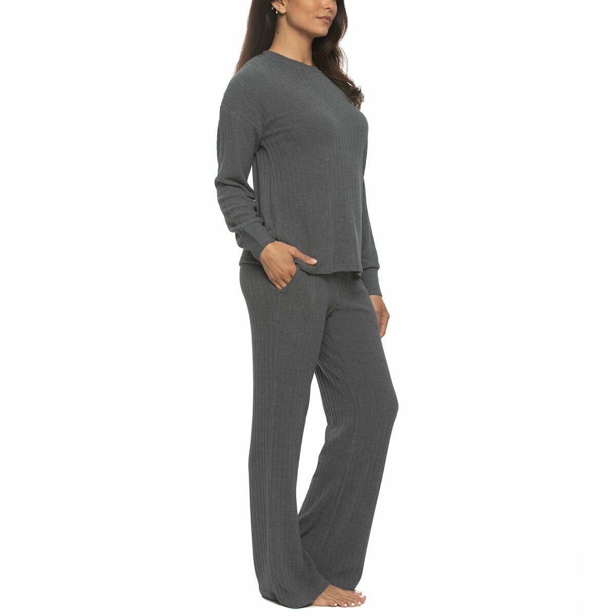 Jezebel Ladies 2 Piece Brushed Rib Lounge Set Jezebel Ladies 2 Piece Brushed Rib Lounge Set