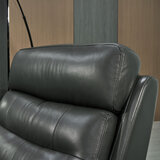 Fletcher Dark Grey Leather Power Recliner Armchair with Power Headrest