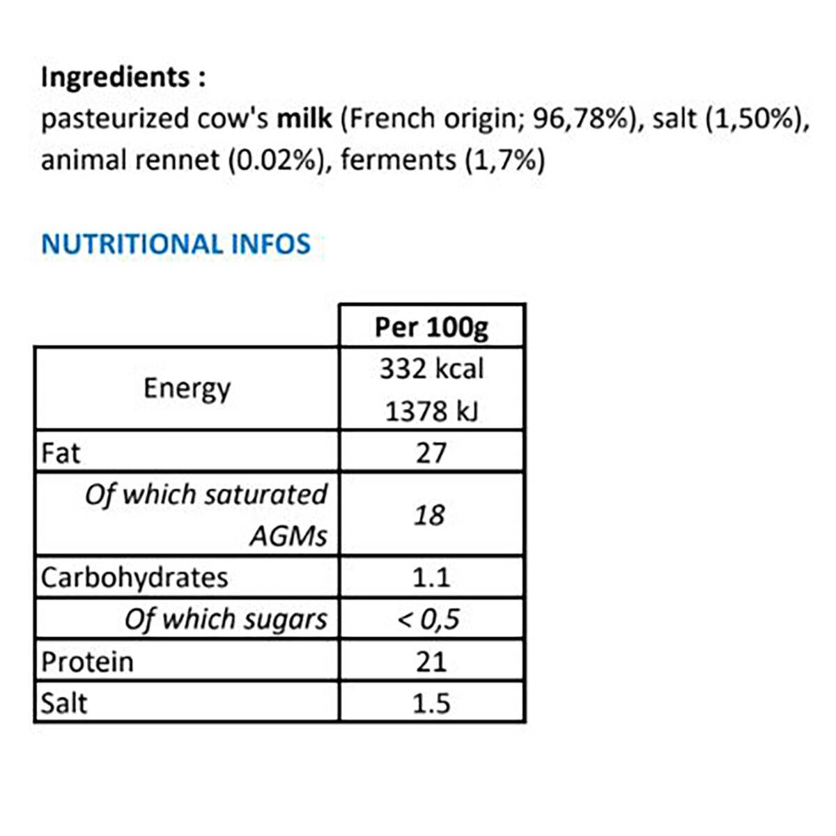 Nutritional Information