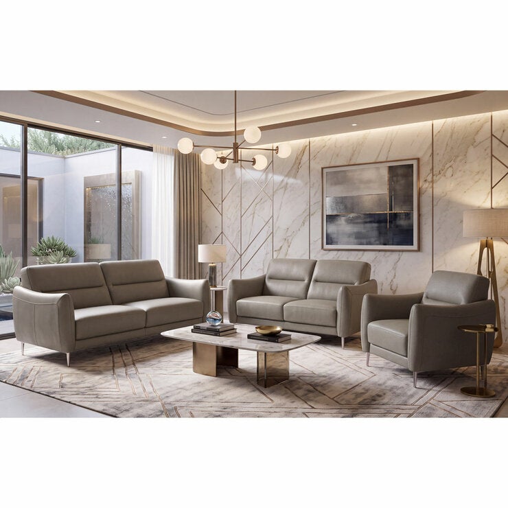 Nicoletti Jupiter Grey Leather Armchair
