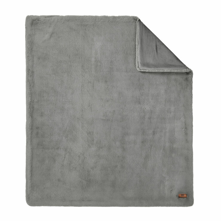 FRYE Luxe Faux Fur Throw in Grey, 152 x 177 cm