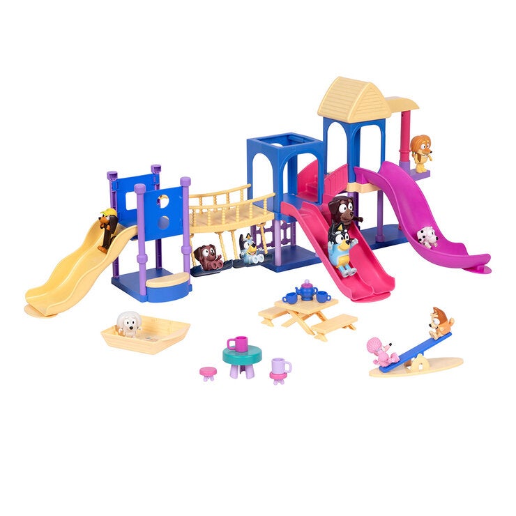 Bluey's Playdate Playground Set, 24-Piece Set with 10 figures Including exclusive Winnie and Fido (3+ Years) Bluey's Playdate Playground Set, 24-Piece Set with 10 figures Including exclusive Winnie and Fido (3+ Years)