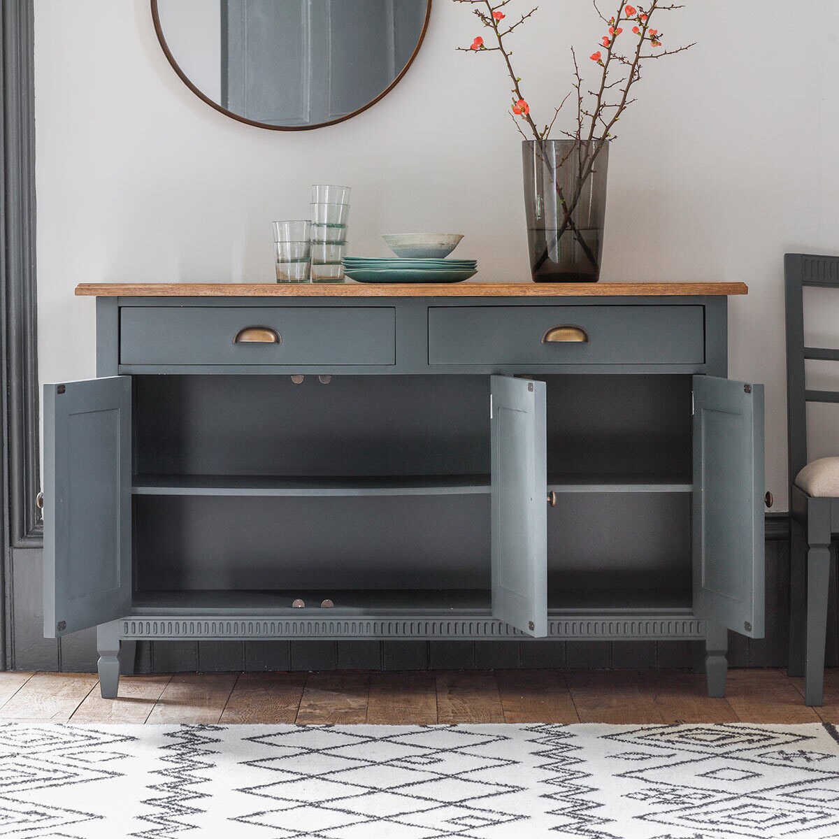 Bronte 3 Door Sideboard, Storm Blue Costco UK