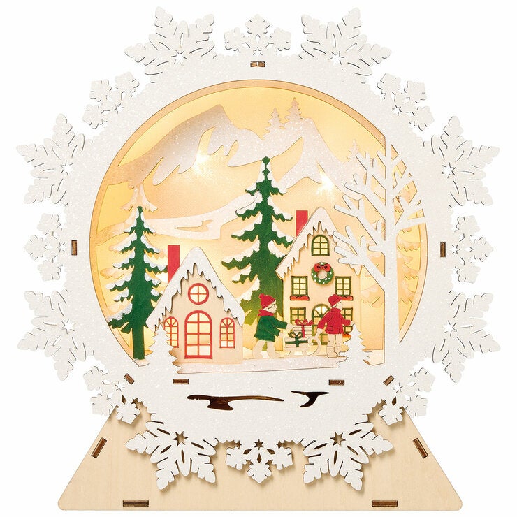 Light Up Wooden Holiday Icons-Set Of 2