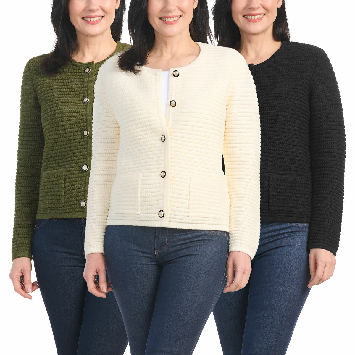 Hilary Radley Textured Knit Jacket