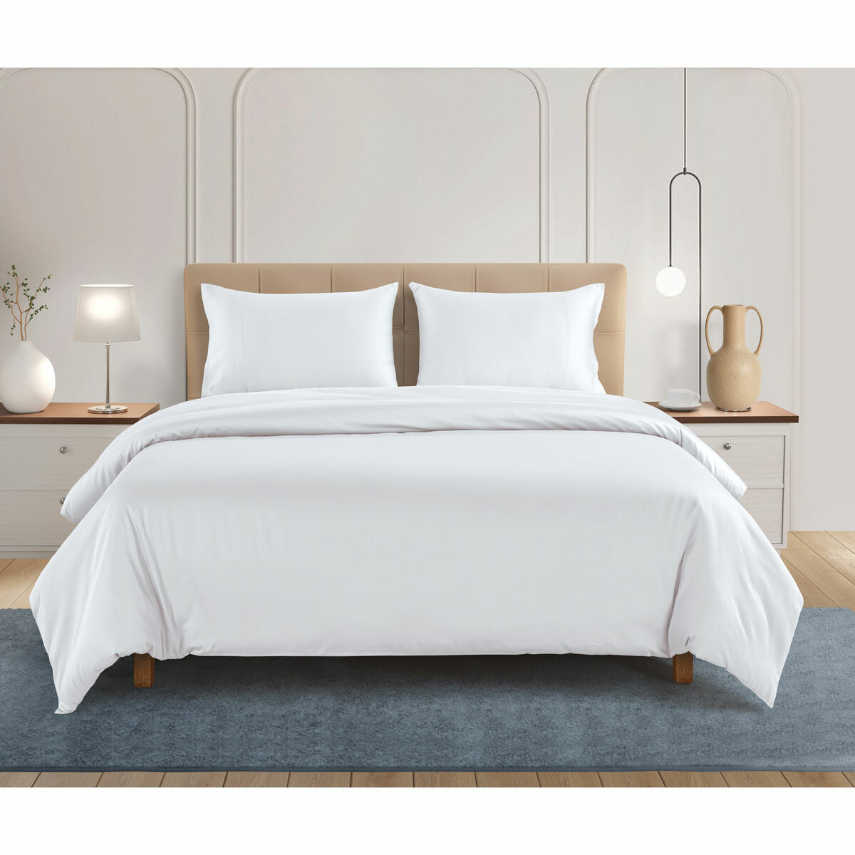 Welhome 500 Thread Count Lyocell Cotton Blend Duvet Set in 3 colours, Double