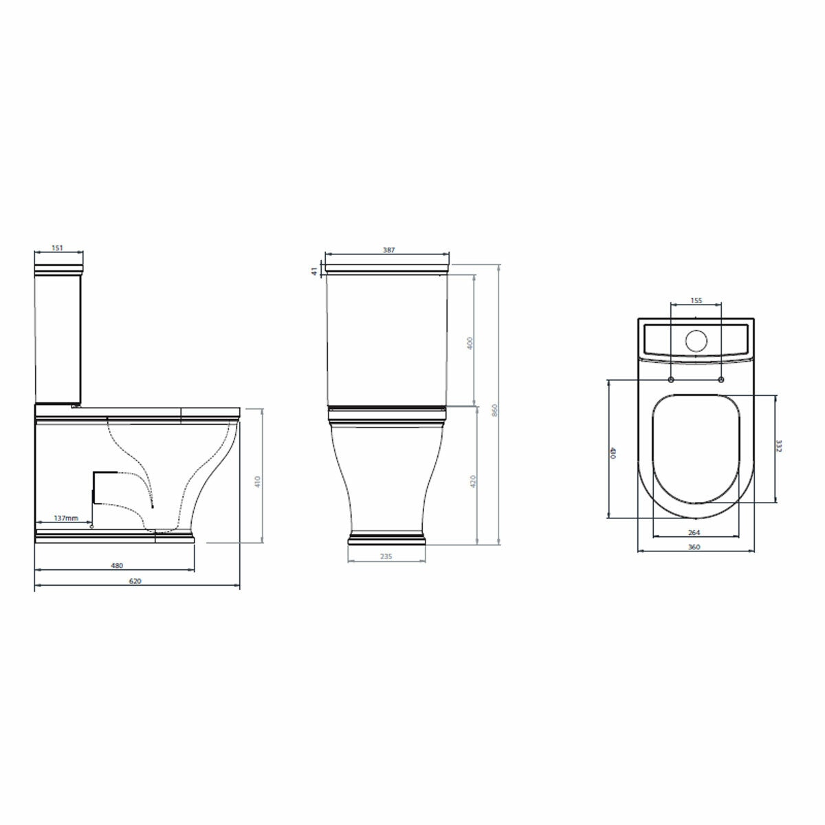 Tavistock Ashby Closed Back Toilet With Cistern And Seat