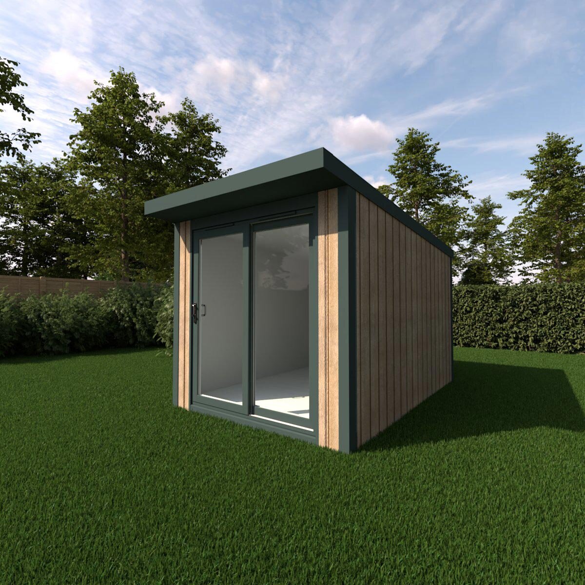 Installed Green Retreats Basebox Garden Room 2.4m x 3.6m