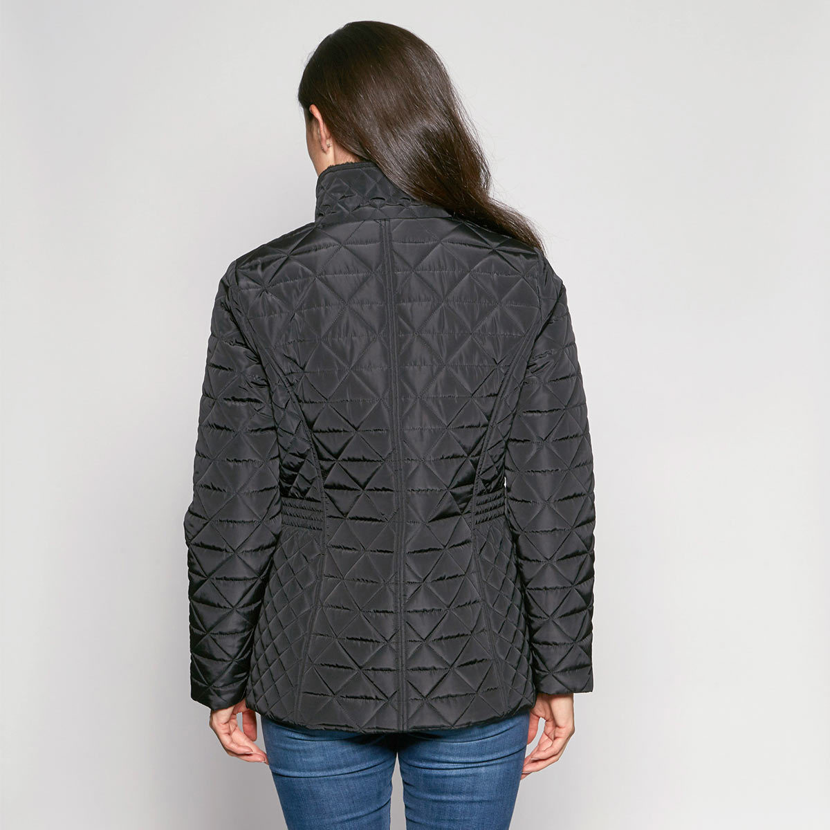 David Barry Women's Diamond Stitched Jacket Available in Black