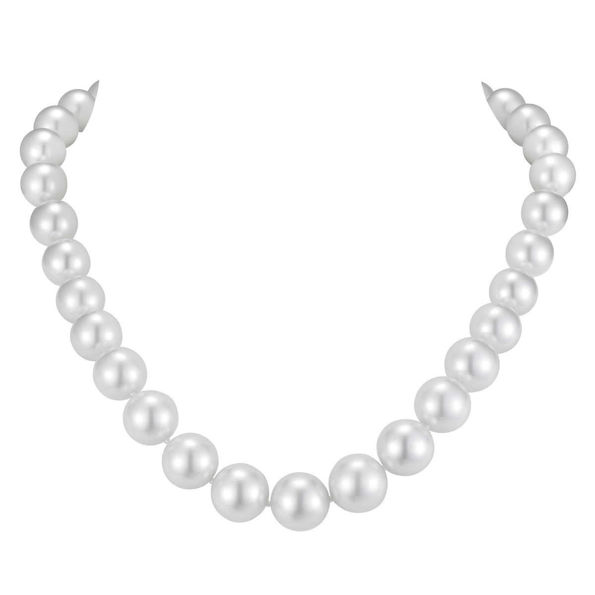 1416mm South Sea White Pearl Necklace, 18ct Yellow Gold Costco UK