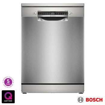 Bosch Series 6 SMS6ZCI10G Freestanding Dishwasher, B Rated in Silver