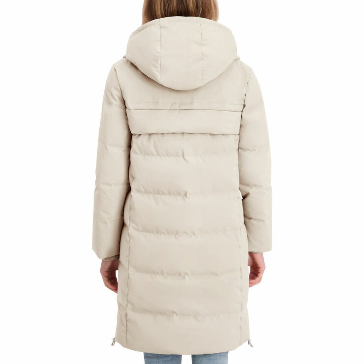 DKNY Women's Long Down Coat with Hood