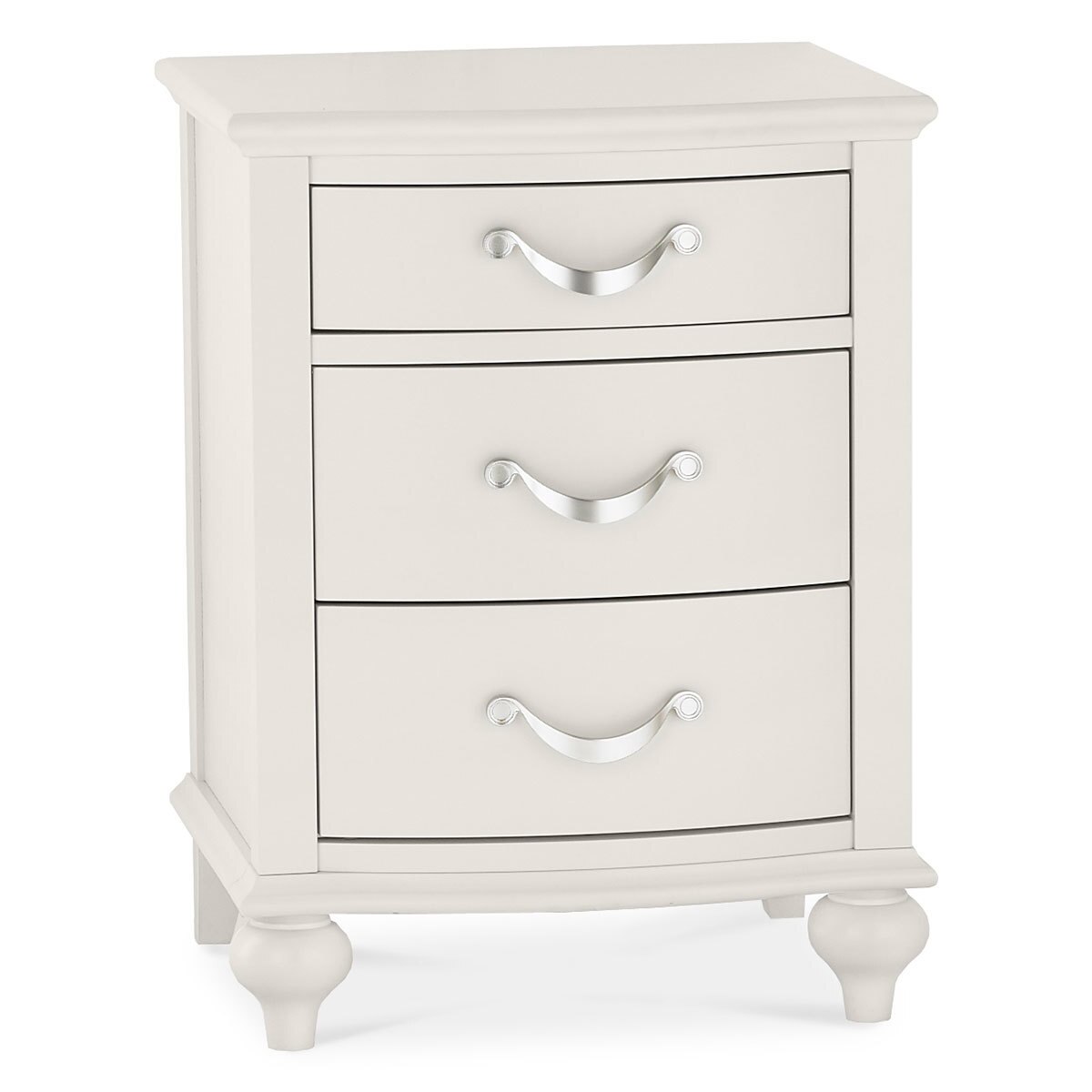 Bentley Designs Montreux Soft Grey Nightstand with 3 Drawers, 2 Pack