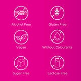 Alcohol Free, Gluten Free, Vegan, Without Colourants, Sugar Free, Lactose Free Alcohol Free, Gluten Free, Vegan, Without Colourants, Sugar Free, Lactose Free