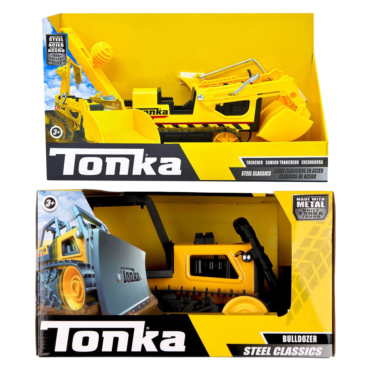 Buy Tonka Steel Classics Bulldozer & Trencher Bundle Combined Image at Costco.co.uk