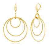 14ct Yellow Gold 3 Row Hoop Earrings