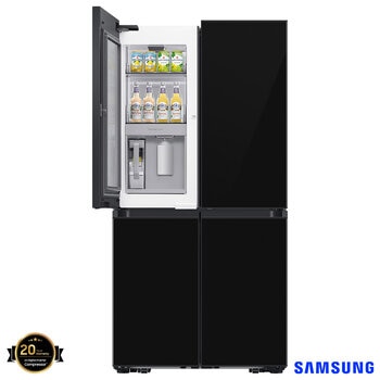 Samsung Bespoke SpaceMax RF65DB970E22EU 645L Smart Multi Door Fridge Freezer, Clean Black