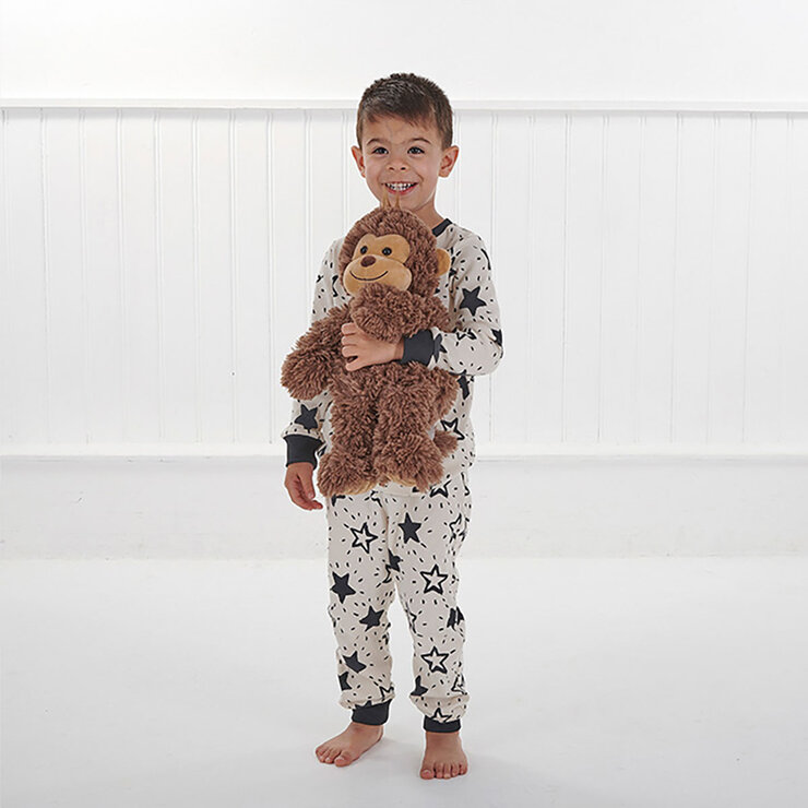 Boy Standing Holding Monkey Boy Standing Holding Monkey