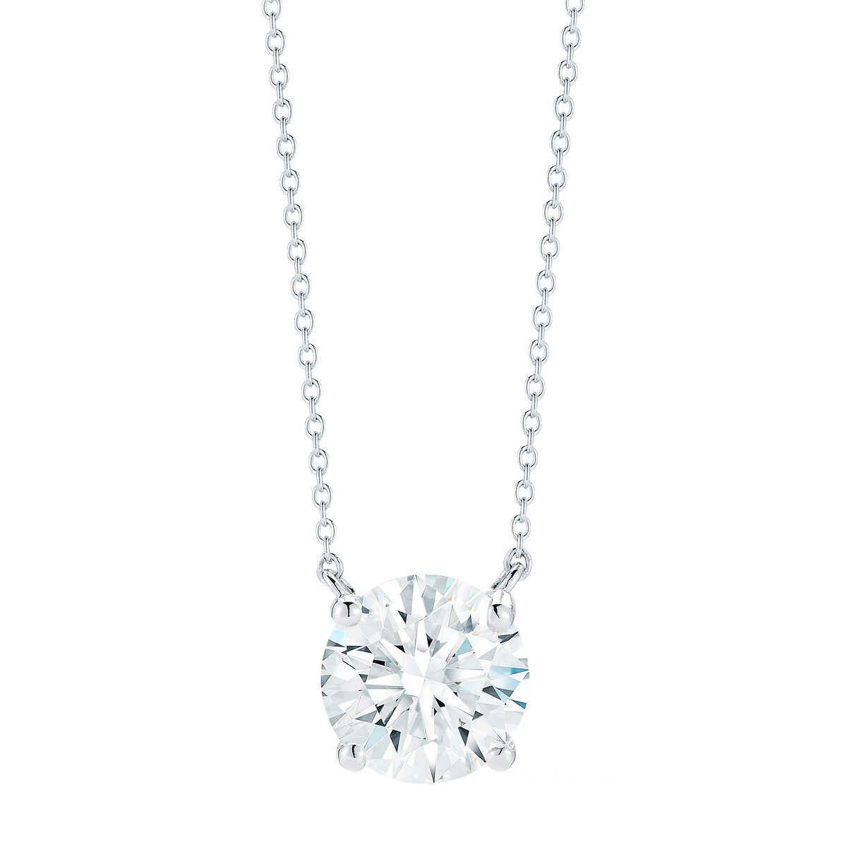 5.34ct Round Brilliant Cut Diamond Solitaire Pendant,18ct White Gold
