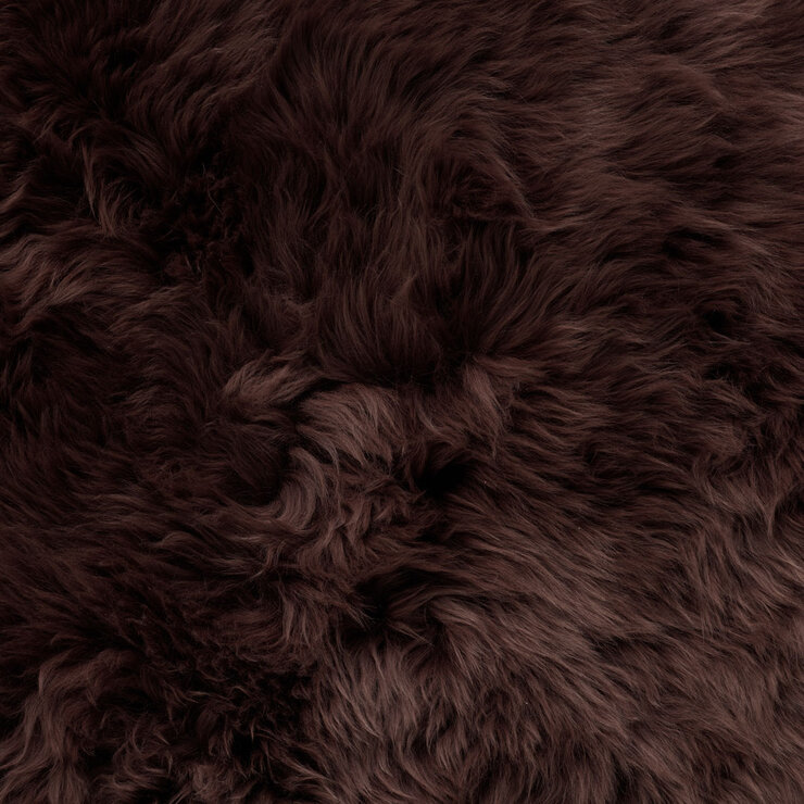 Bowron Long Wool Sheepskin Single Sided Cushion, 35 x 35cm in Brown