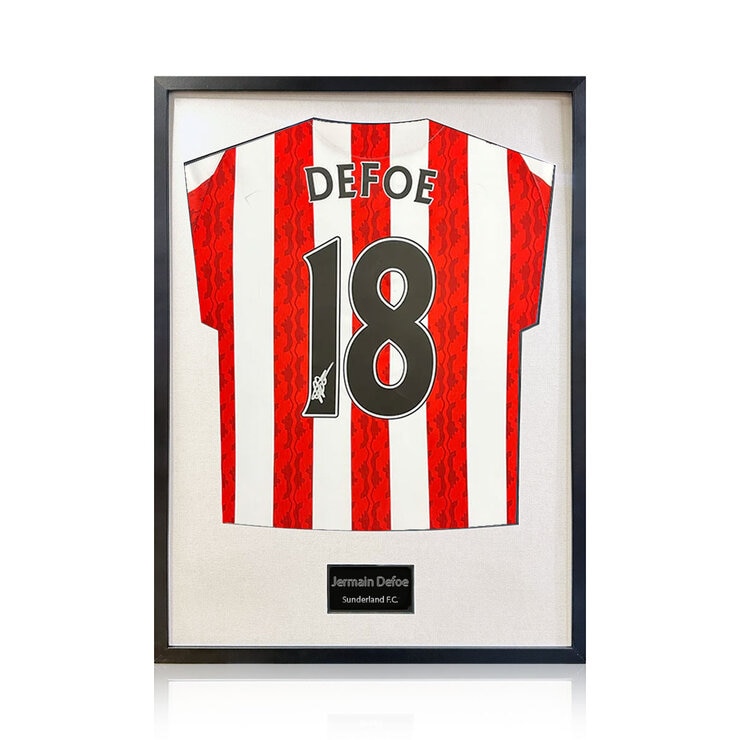 Jermain Defoe Signed Framed Sunderland Shirt with White Mount Jermain Defoe Signed Framed Sunderland Shirt with White Mount