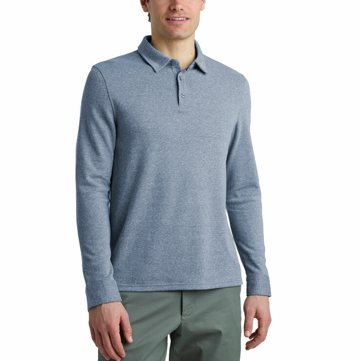 English Laundry Men's Long Sleeve Jersey Polo