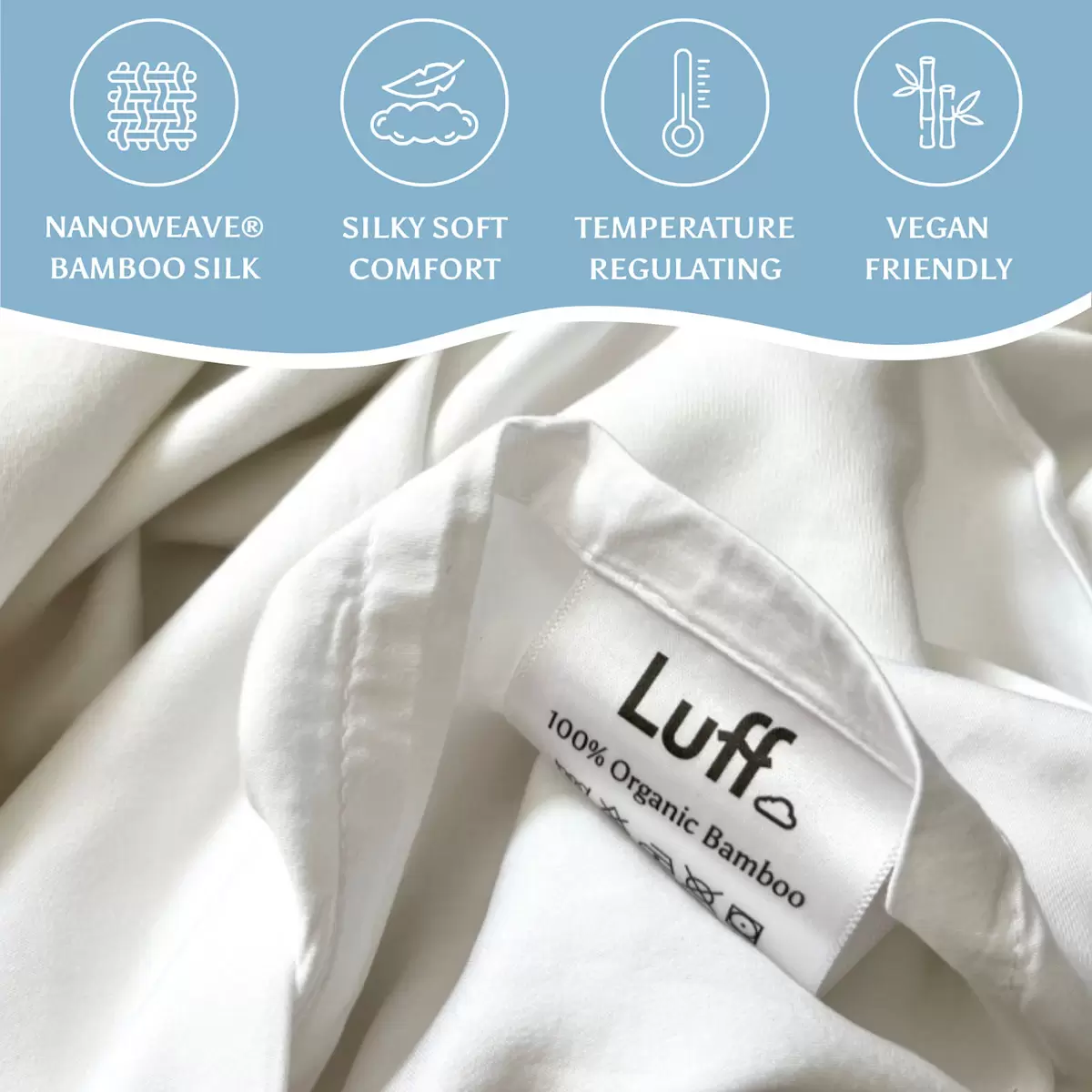 Sábana blanca Luff 700 hilos 100 % bambú orgánico ajustada profunda, en 4 tamaños - Imagen 18 de 28