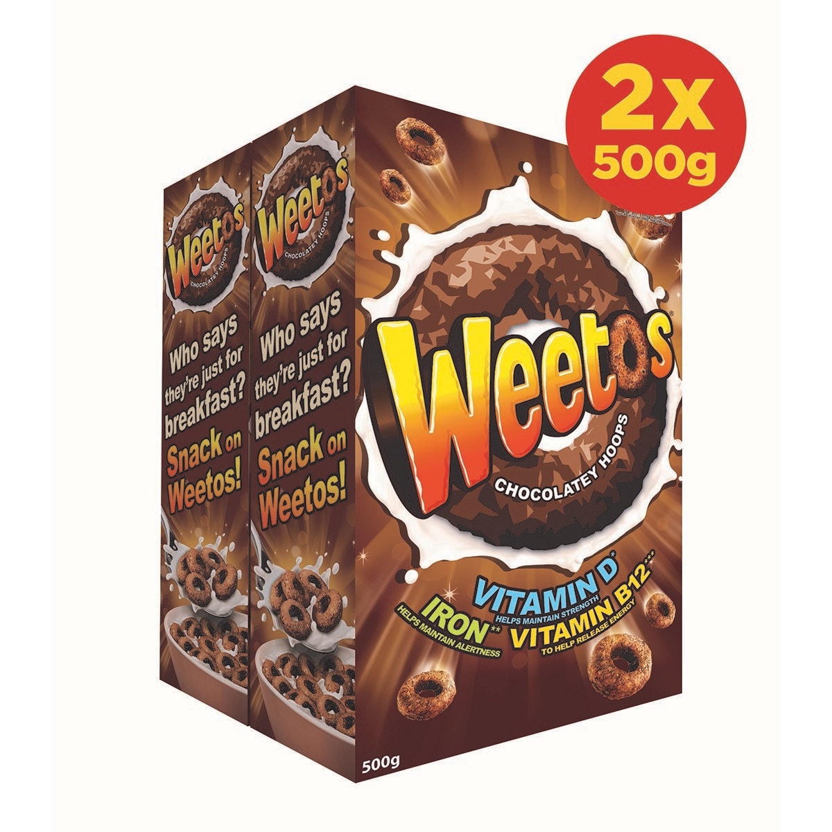 Weetos Chocolate Hoops, 2 x 500g