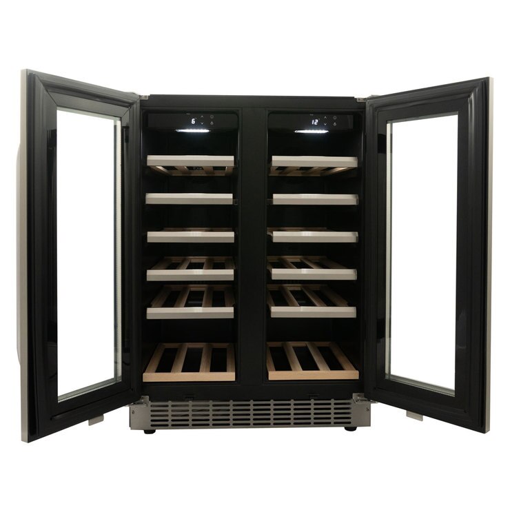 Danby DWC120KD1BSS, 40 Bottle French Door Freestanding, Dual Zone Wine