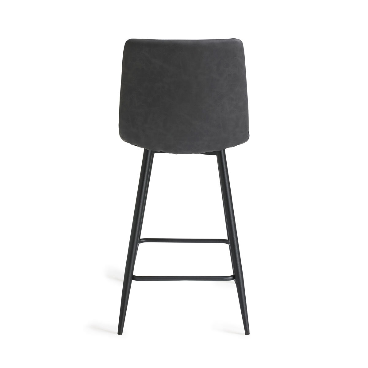 Bentley Designs Grey Faux Leather Tapered Back Bar Stool, 2 Pack