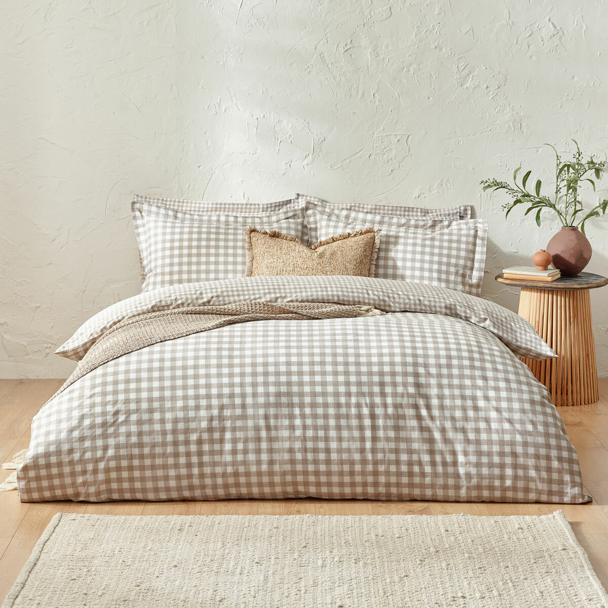 Yard Barton 100% Cotton Natural Gingham Duvet Cover Set in 4 Sizes Yard Barton 100% Cotton Natural Gingham Duvet Cover Set in 4 Sizes