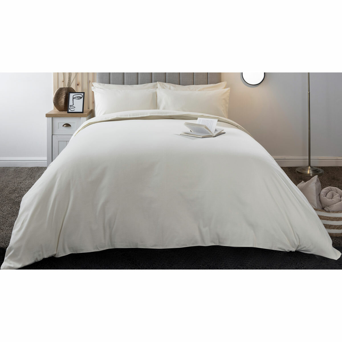 Belledorm Brushed Cotton Cream Bedding Bundle, in 4 Sizes Belledorm Brushed Cotton Cream Bedding Bundle, in 4 Sizes