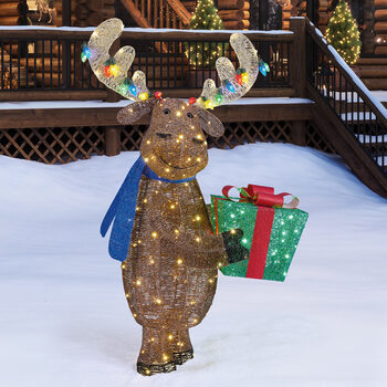60 Inch (1.5m) Glitter String Christmas Moose with 200 LED Lights