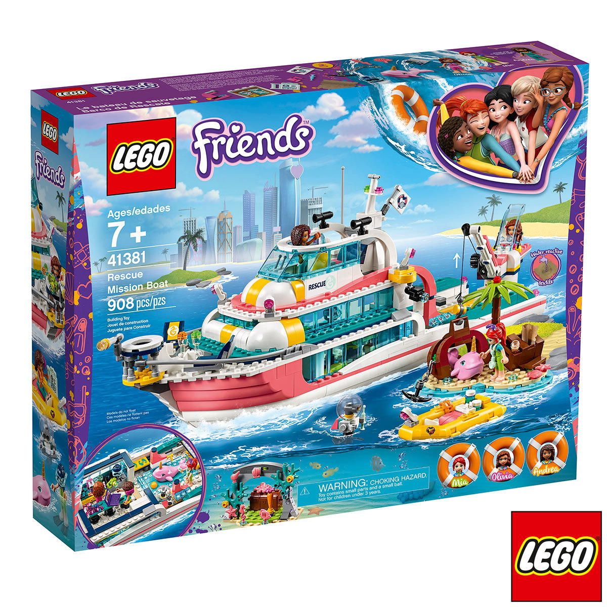 Lego Rescue Mission Boat box image from front