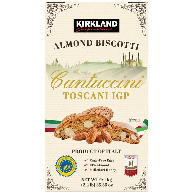 Kirkland Signature Cantuccini Toscani IGP Almond Biscotti, 1kg Costco UK