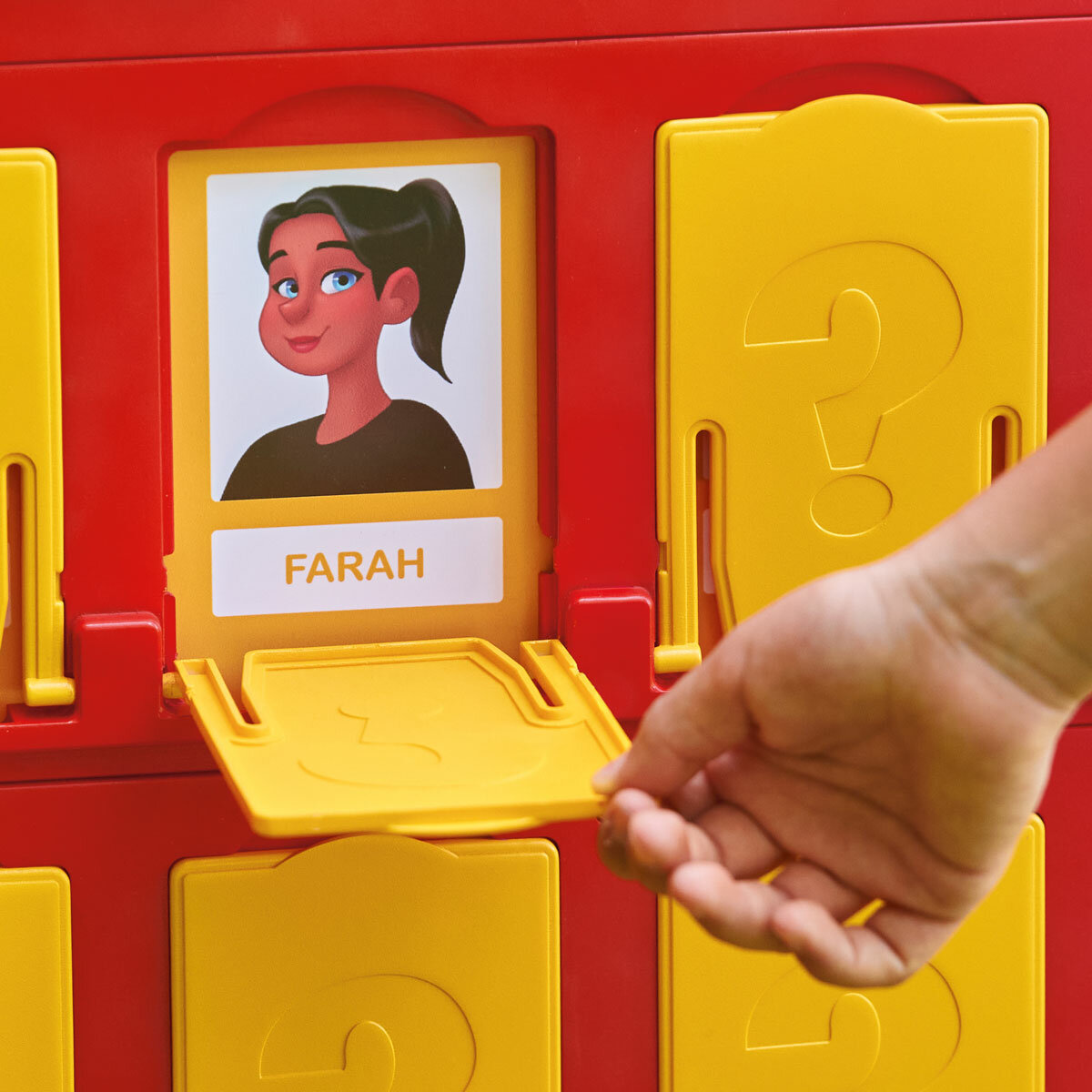 Lifestyle image showing an open character door