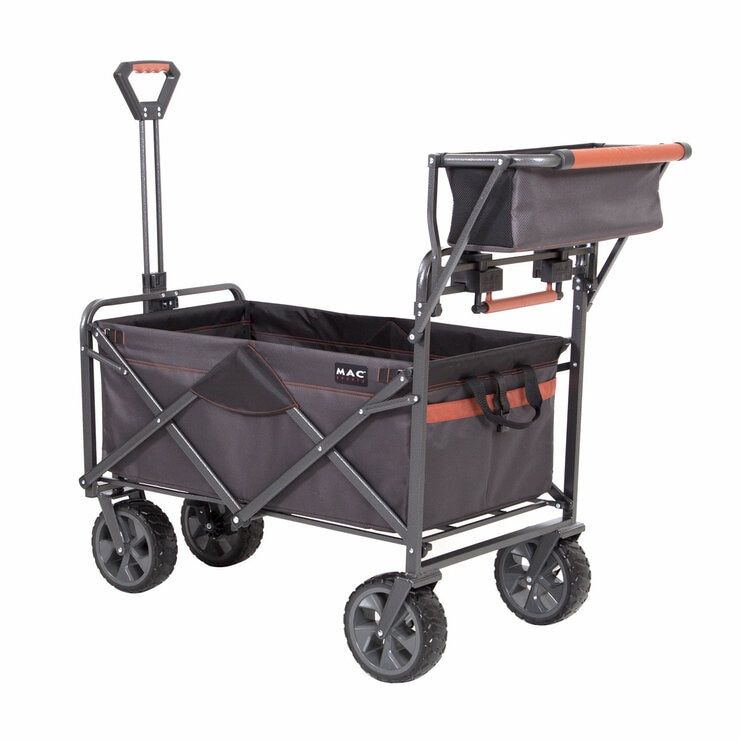 Mac Sports Deluxe Push Pull Folding Wagon with Brakes