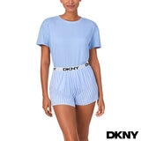 DKNY Ladies Tee & Boxer Pyjama Set in Blue, Medium