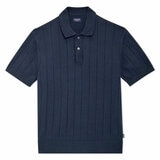 Chaps Men's Ribbed Knit Polo in Navy Chaps Men's Ribbed Knit Polo in Navy