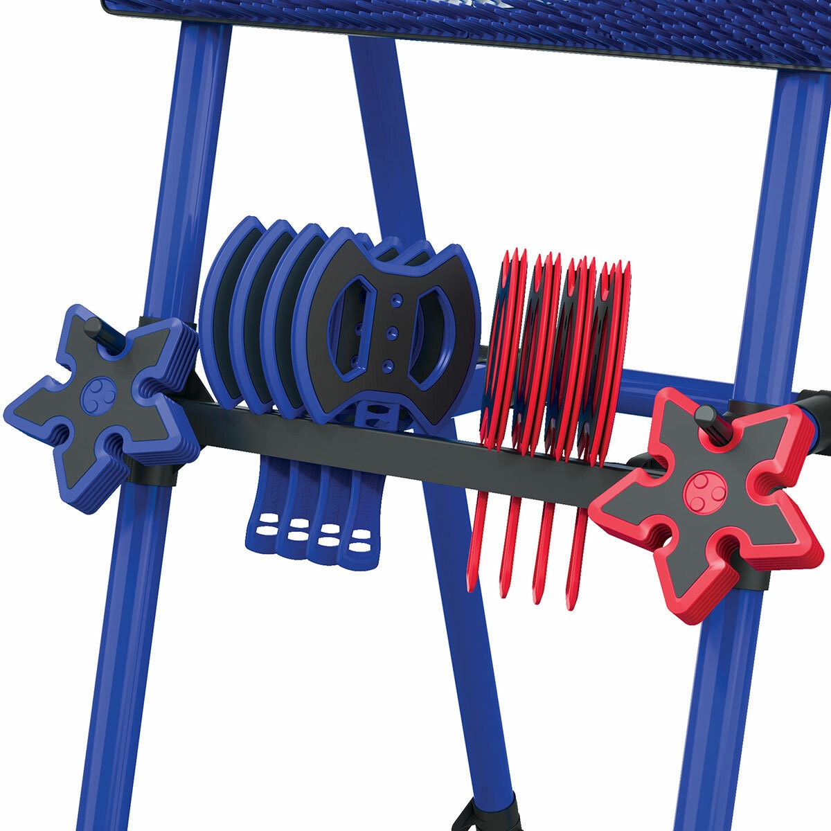 Studio image of the throwing stars and axes Studio image of the throwing stars and axes